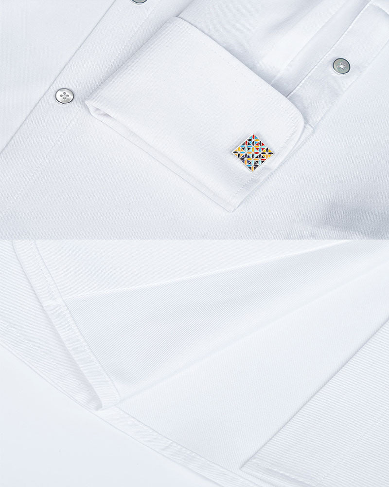 Elegant Summer White Tencel Cotton Blouse Wide Pointed Collar Suitpure
