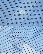 Women's Viscose Light Blue Polka Dot Bow Tie Neck Blouse Suitpure