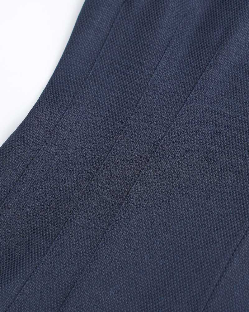 Navy Sleeveless V-Neck Midi Sheath Dress