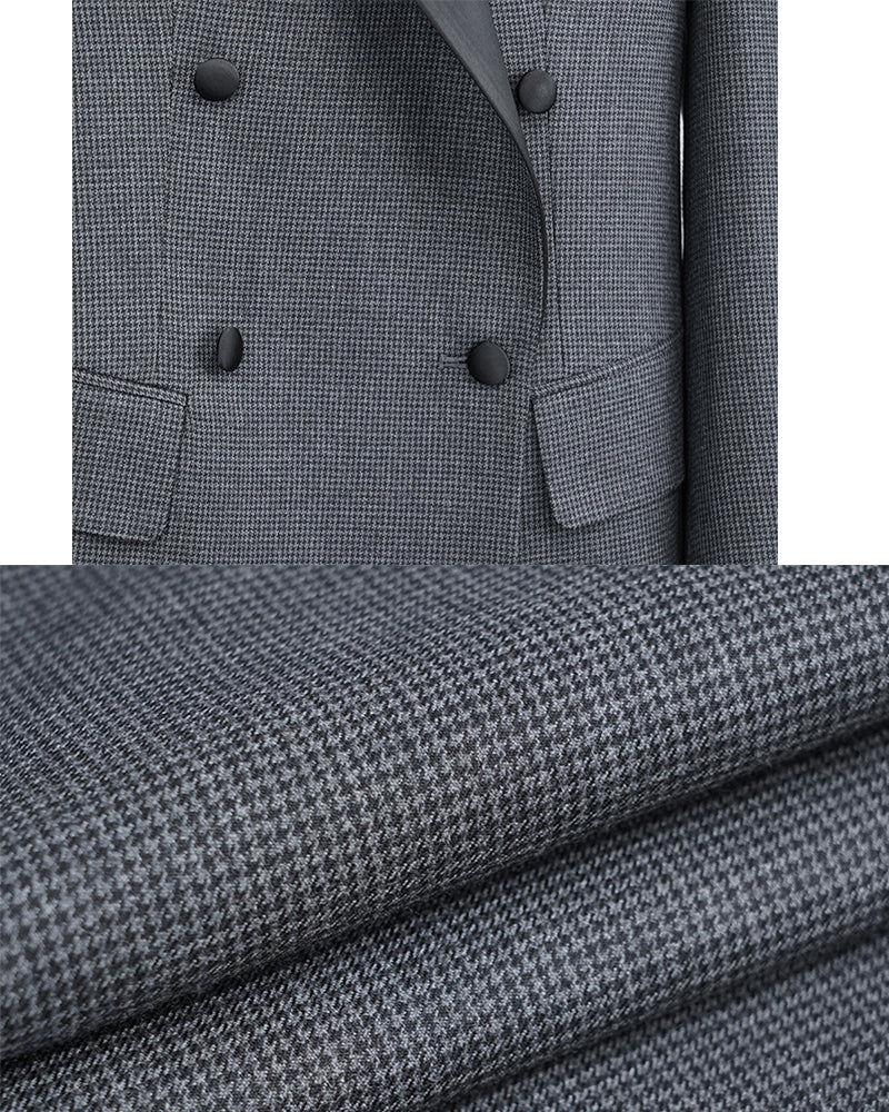 Women's Double Breasted Wool Blend Blazer Suitpure