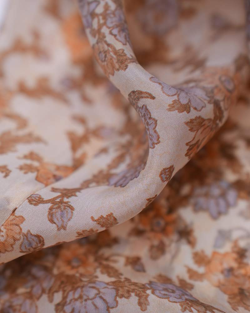 Women's Bow Tie Lantern Tencel & Viscose Floral Print Blouse Suitpure