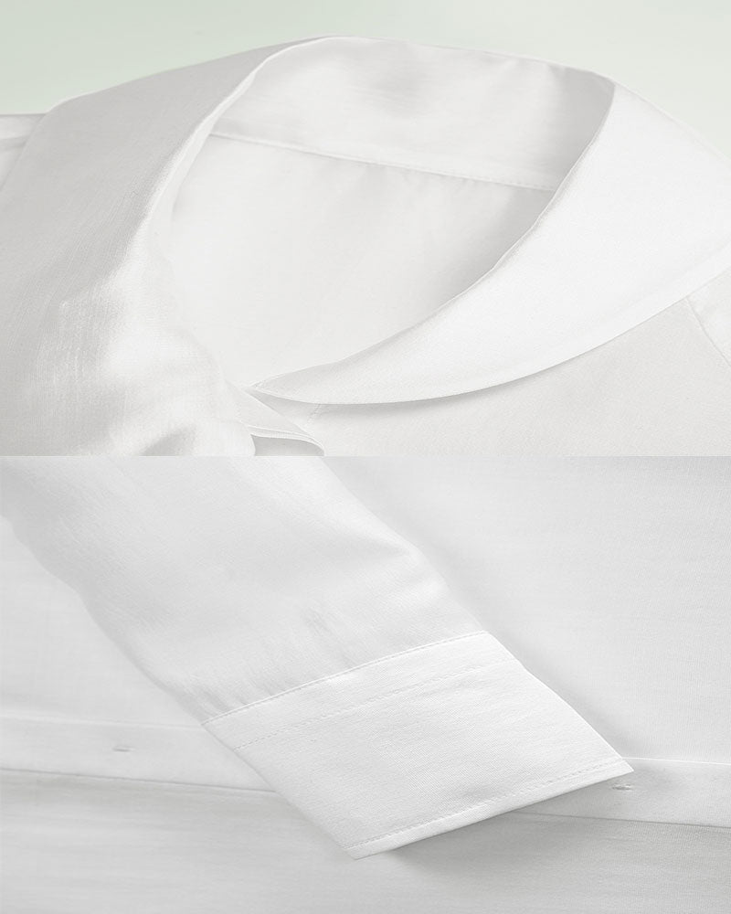 Elegant Bow Neck Tie White Loose Fit Chiffon Blouse Suitpure