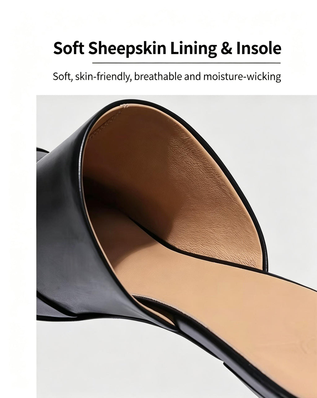 Genuine Leather Pointed Toe Mule Heels for Women Shoes Suitpure
