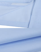 Light Blue Zip-Front Crop Shirt with Feather Detail Suitpure