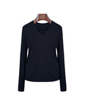 V-Neck Pullover Base Top, Cashmere & Acetate Blend, Soft Skin-Friendly