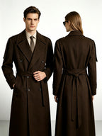 Military Style Epaulet Belted Trench Coat