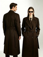 Military Style Epaulet Belted Trench Coat