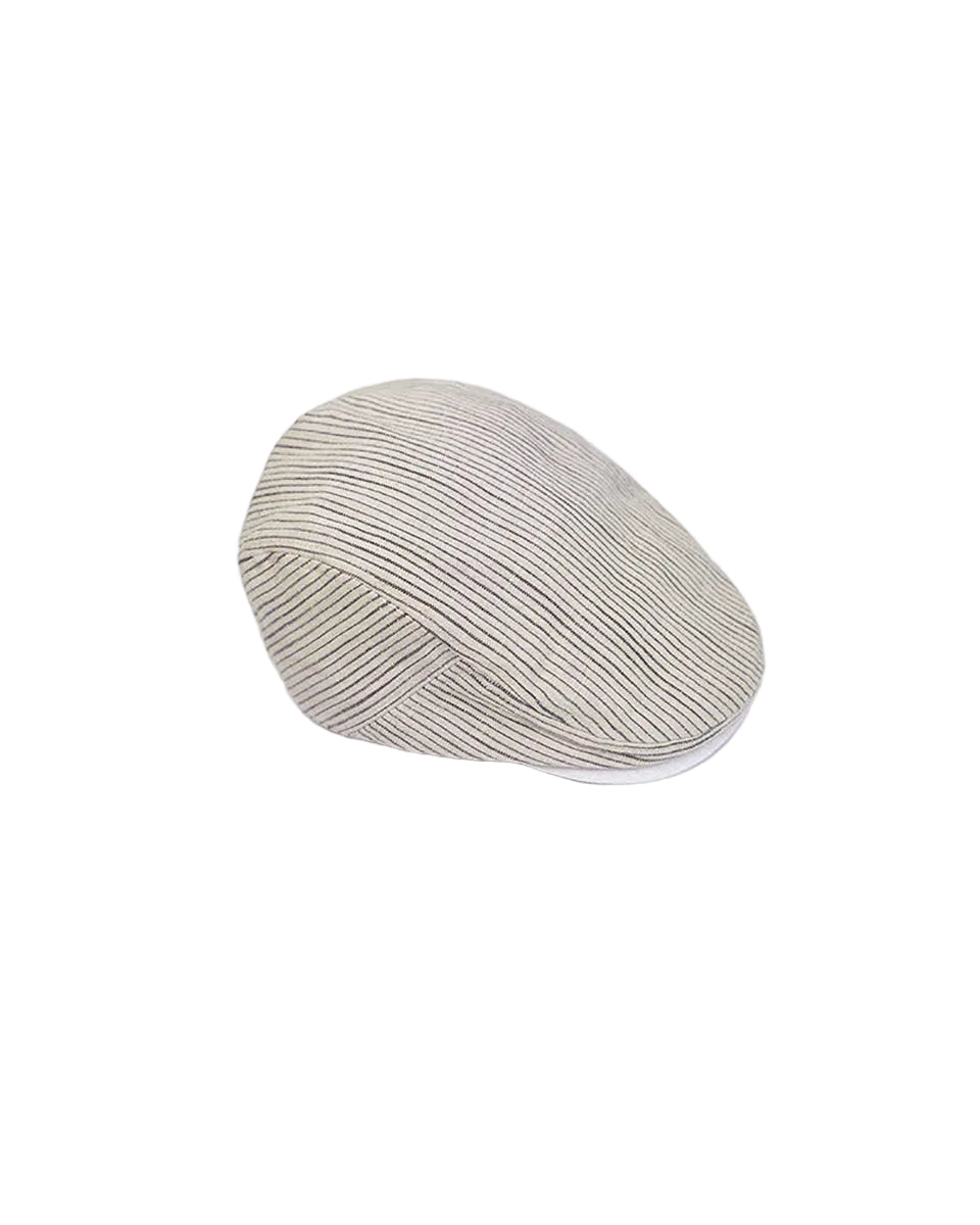 Vintage Striped Cotton Linen Newsboy Cap Suitpure