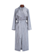 Lightweight Unlined Long Ink Stripe Trench Coat Suitpure