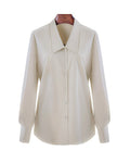 Mist Apricot Evening Breeze Work Blouse | Soft Drape Suitpure
