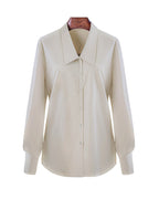 Mist Apricot Evening Breeze Work Blouse | Soft Drape Suitpure