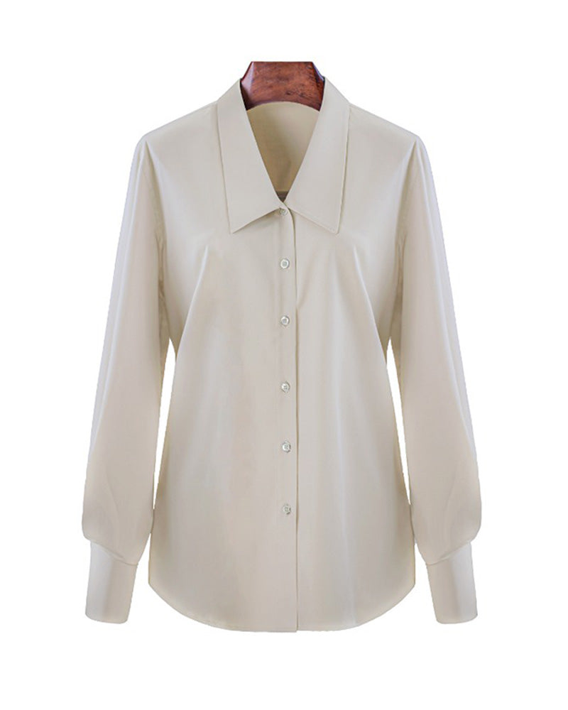 Mist Apricot Evening Breeze Work Blouse | Soft Drape Suitpure