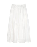 White Breathable Linen Pleated Midi Skirt Suitpure