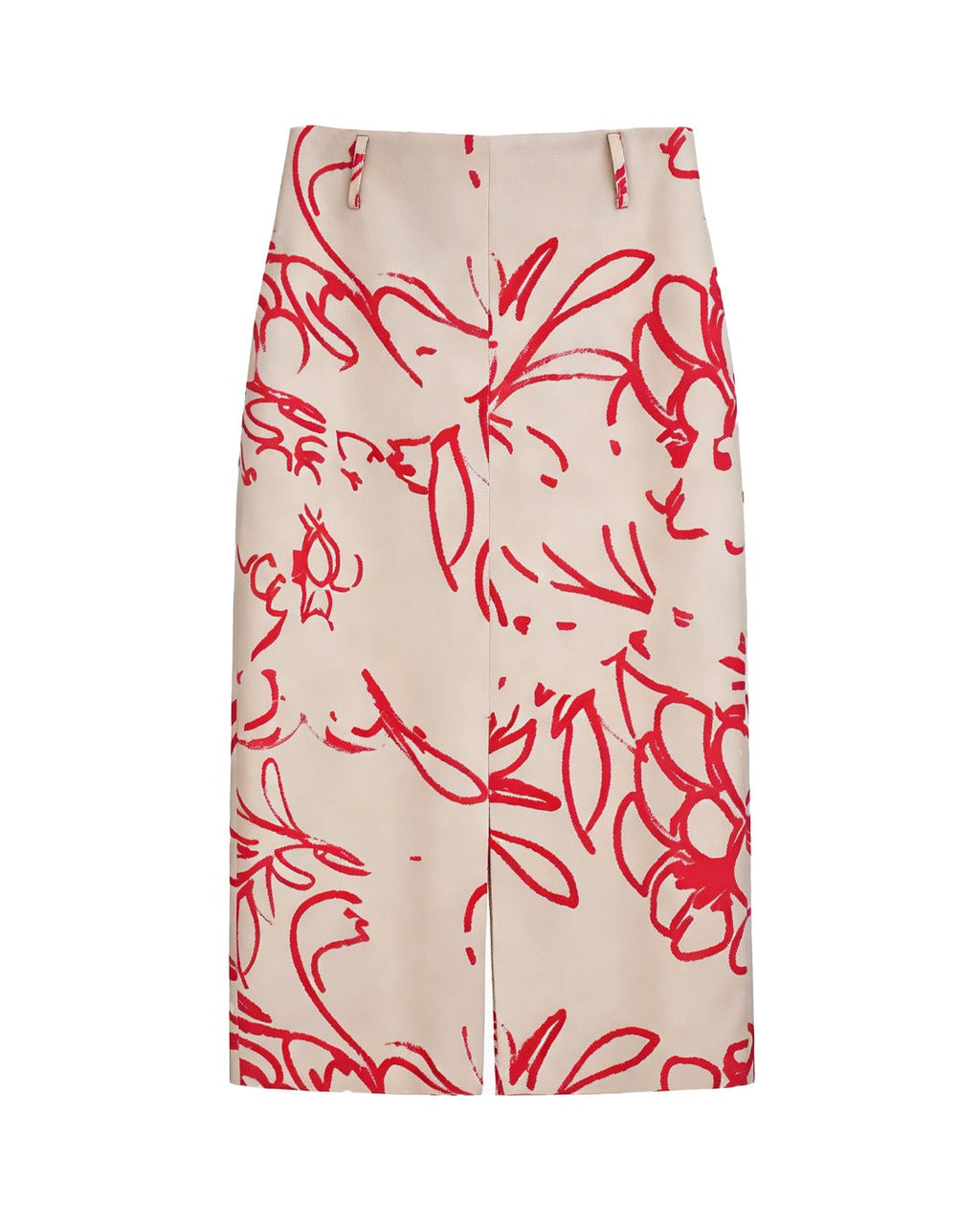 Khaki Flocked Continuous Waistband Skirt | Double Slit Suitpure