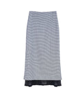 Classic Black-White Diamond Mesh Fishtail Midi Skirt Suitpure