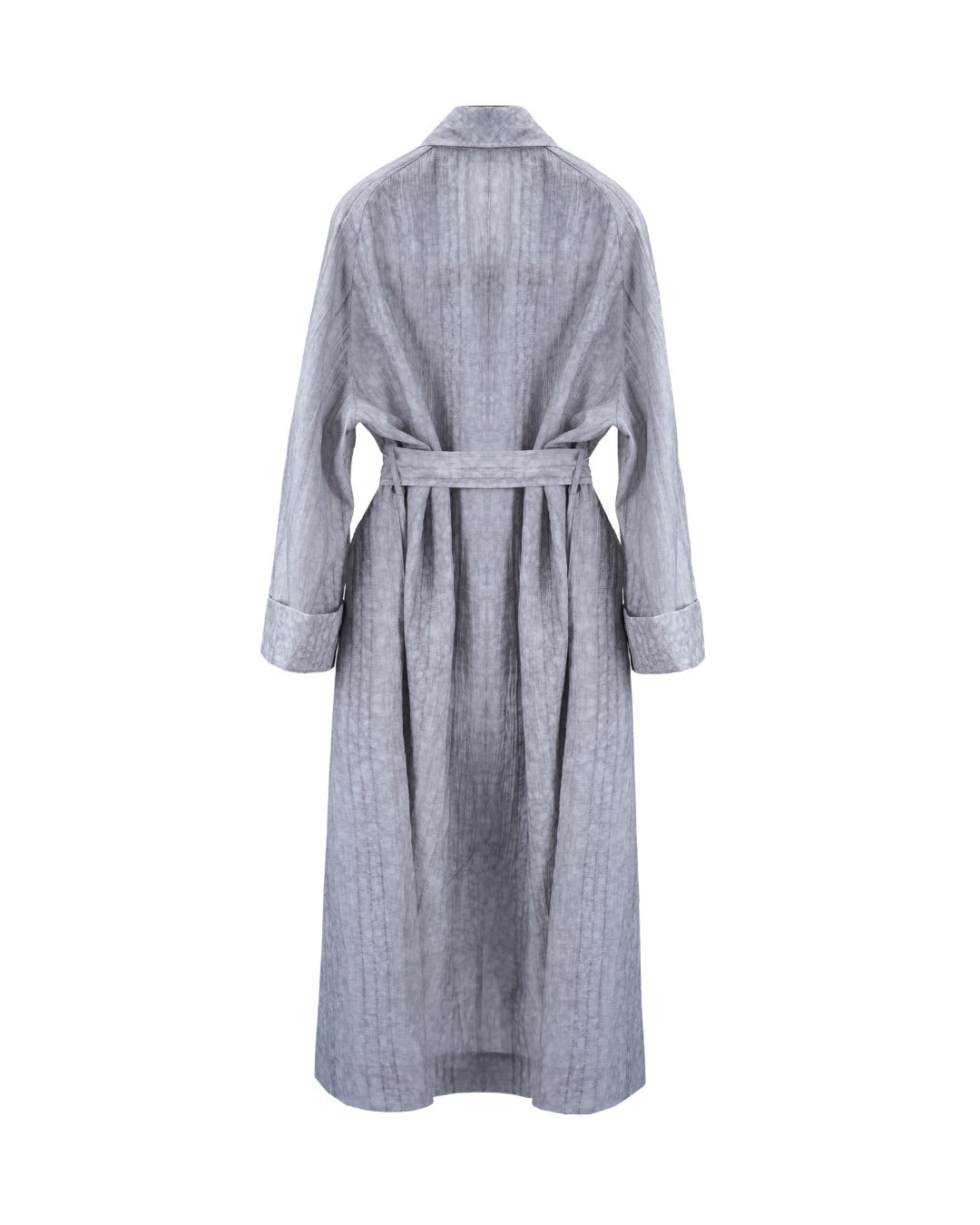 Lightweight Unlined Long Ink Stripe Trench Coat Suitpure