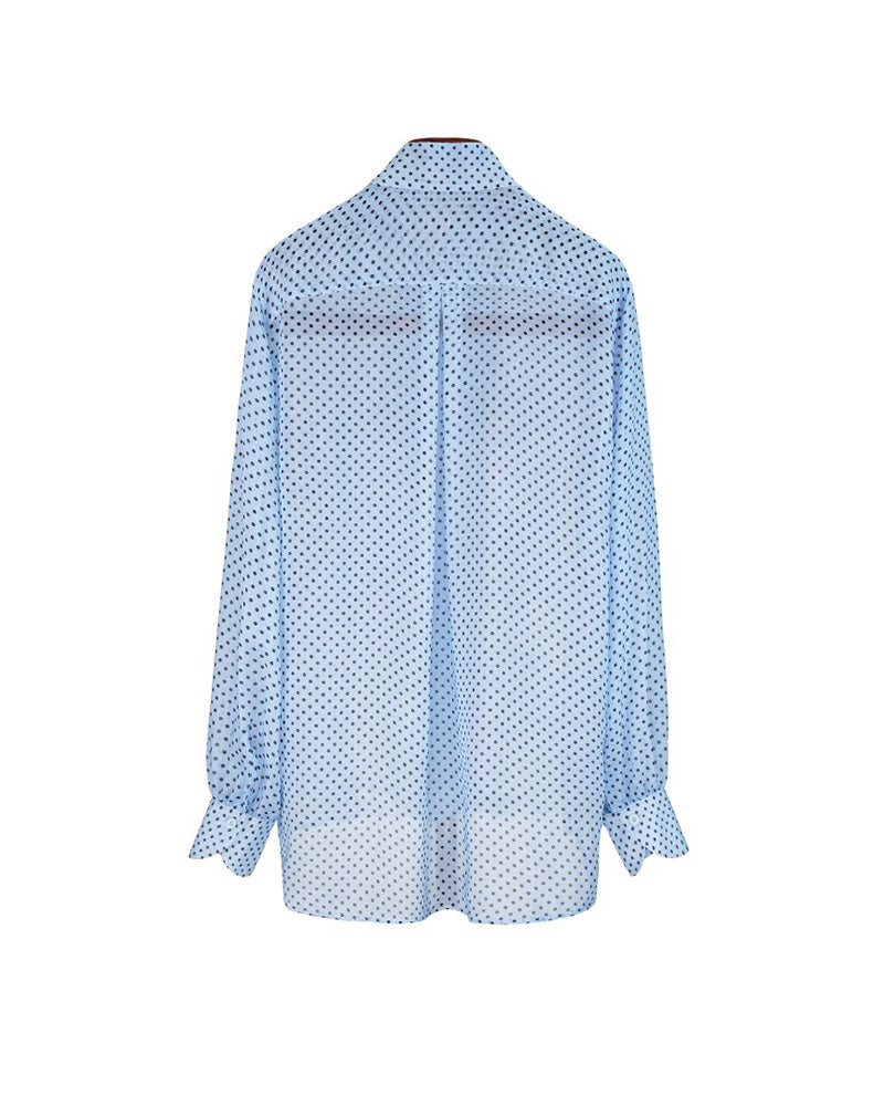 Seasalt Polka Dot Mandarin Collar Blouse with Self-Tie Suitpure