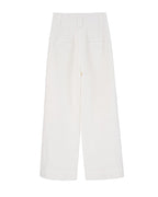 Pure Linen Wide-Leg Trousers with Wide Waistband Suitpure