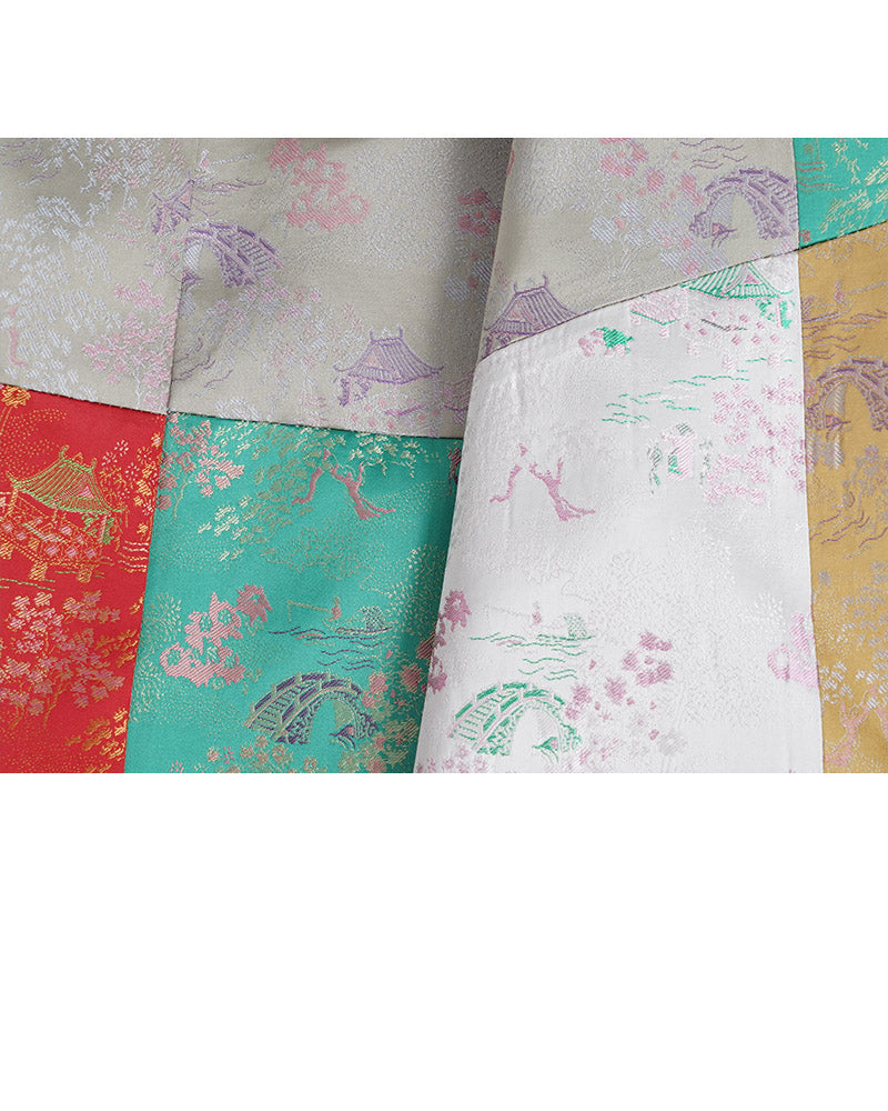 Song Brocade Art Patchwork Jacket Suitpure