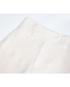 Pure Linen Wide-Leg Trousers with Wide Waistband Suitpure