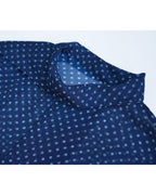 Navy Polka Dot Scarf Collar Blouse Suitpure