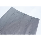 Classic Black-White Diamond Mesh Fishtail Midi Skirt Suitpure