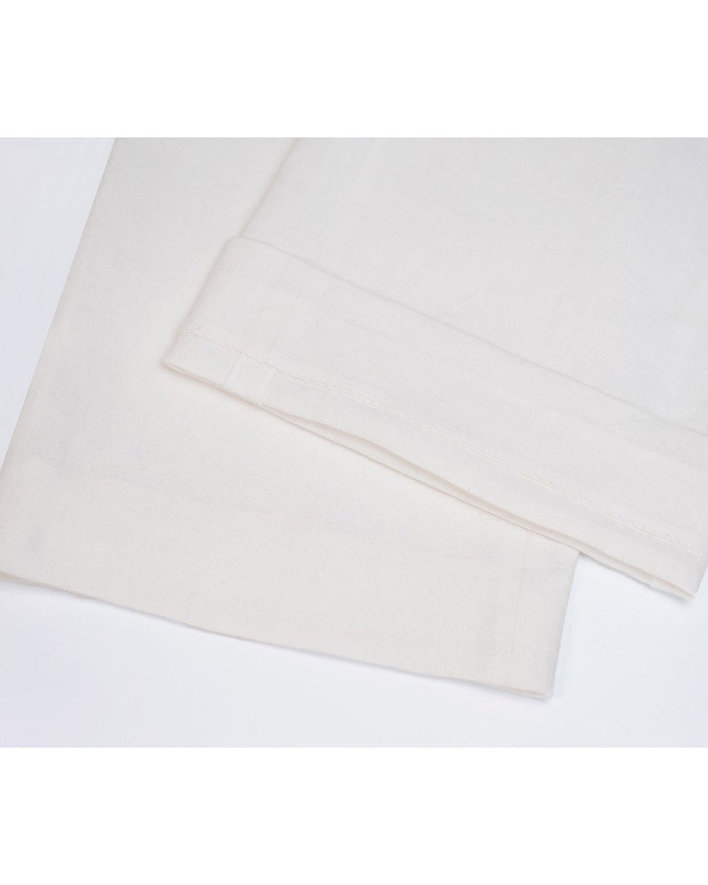 Pure Linen Wide-Leg Trousers with Wide Waistband Suitpure