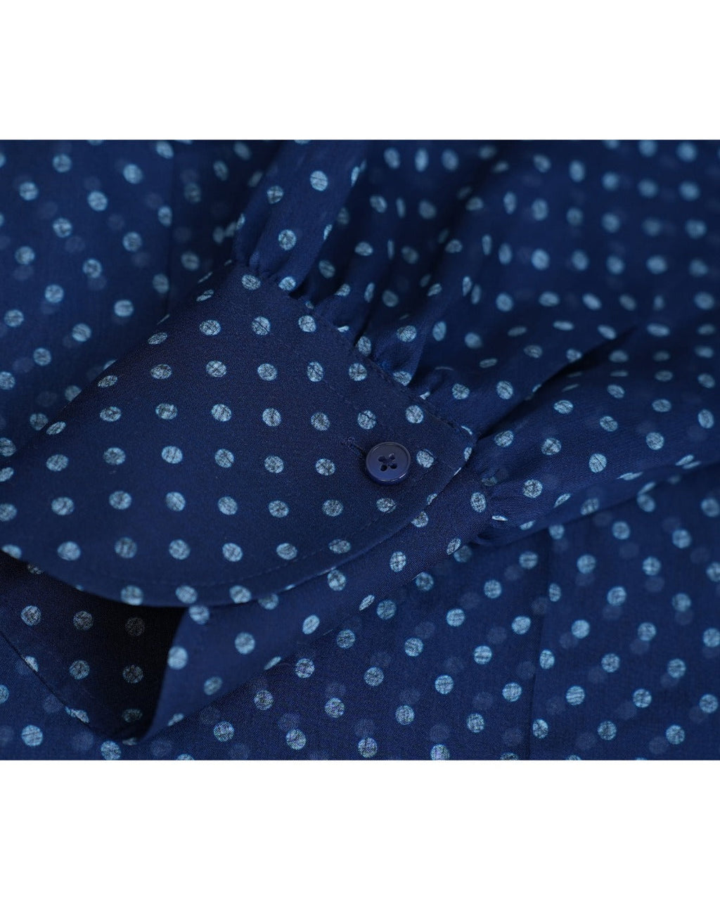 Navy Polka Dot Scarf Collar Blouse Suitpure