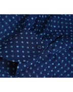 Navy Polka Dot Scarf Collar Blouse Suitpure