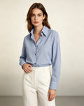 Holiday Nautical Style Loose Cotton Linen Striped Shirts Suitpure