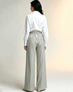 High Striped Linen Palazzo Suitpure