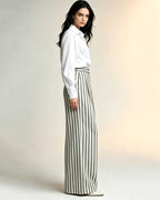 High Striped Linen Palazzo Suitpure