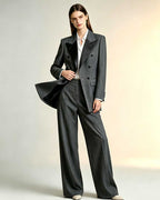 Women's Double Breasted Wool Blend Blazer Suitpure