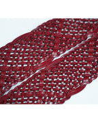 Wine Red Wide Woven Leather Belt with Square Buckle for Dresses & Outfits Suitpure