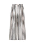 High-Waist Linen Stripe Wide Trousers | Concealed Pleats Suitpure