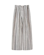 High-Waist Linen Stripe Wide Trousers | Concealed Pleats Suitpure