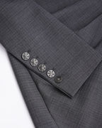 Women’s Dark Grey Asymmetric Oblique Placket Waist-Cinching Long Blazer Dress