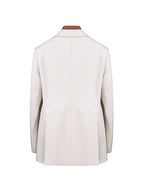 Light Taupe Notched‑Lapel Casual Blazer for Women