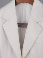 Light Taupe Notched‑Lapel Casual Blazer for Women