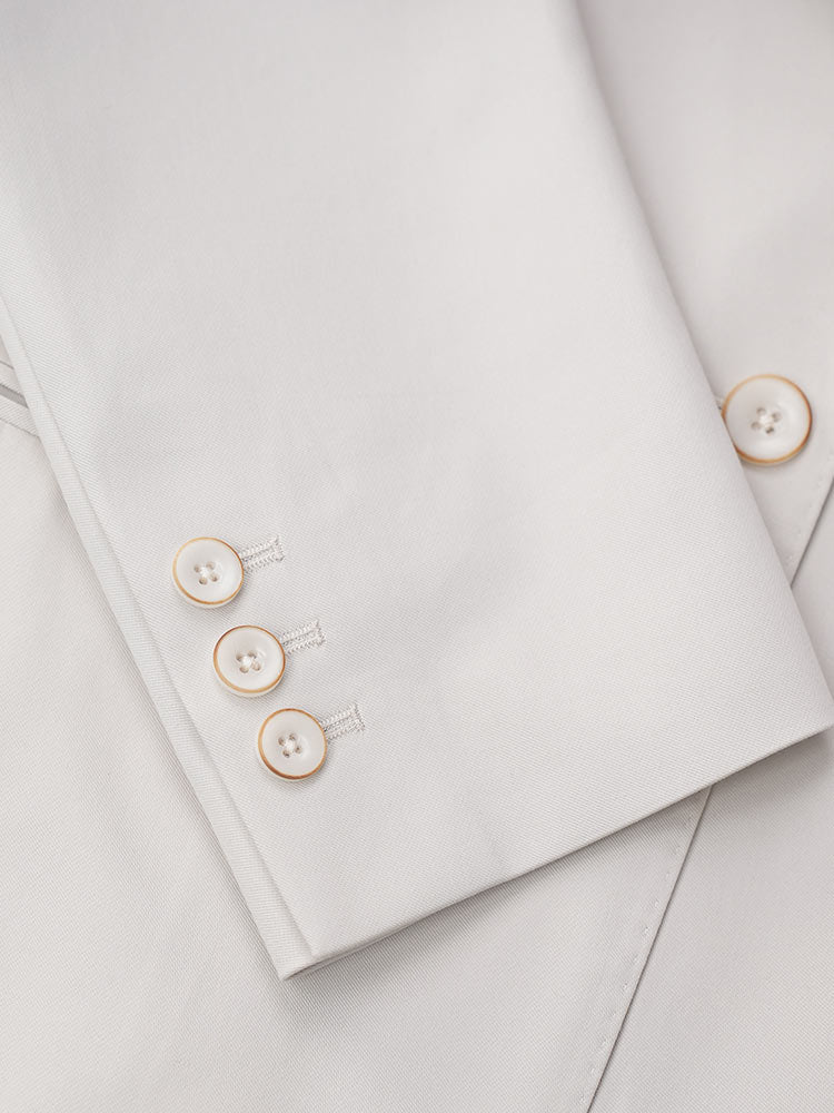 Light Taupe Notched‑Lapel Casual Blazer for Women