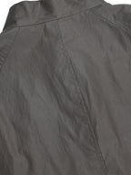 Dark Brown Waxed‑Paper Texture Stand Collar Long Trench Coat 100% Cotton