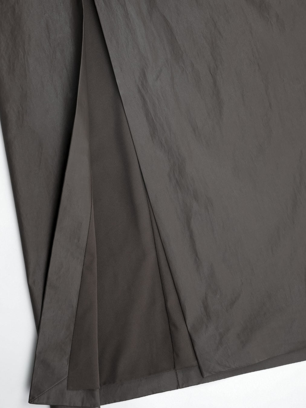 Dark Brown Waxed‑Paper Texture Stand Collar Long Trench Coat 100% Cotton
