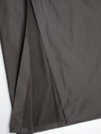 Dark Brown Waxed‑Paper Texture Stand Collar Long Trench Coat 100% Cotton