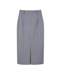 Mid-length front and back slit skirt with waist support