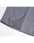 Mid-length front and back slit skirt with waist support