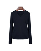 Cloud‑Soft Cashmere Acetate V‑Neck Long‑Sleeve Base Layer Top