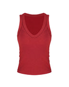 Minimal Deep V‑Neck Ribbed Layering Tank Top
