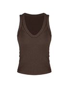 Minimal Deep V‑Neck Ribbed Layering Tank Top