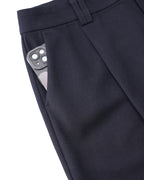 Heavy‑Weight Acetate‑Wool Single‑Pleat Straight‑Leg Trousers