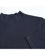 Mock‑Neck Wool‑Cotton‑Modal Soft Elbow‑Sleeve T‑Shirt Top